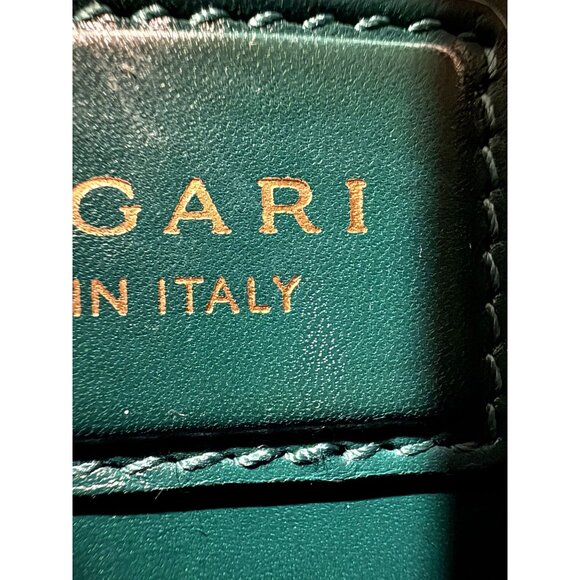 Bvlgari Serpenti Forever Emerald Green Leather Crossbody Bag With Gold Chain Str - Picture 10 of 16